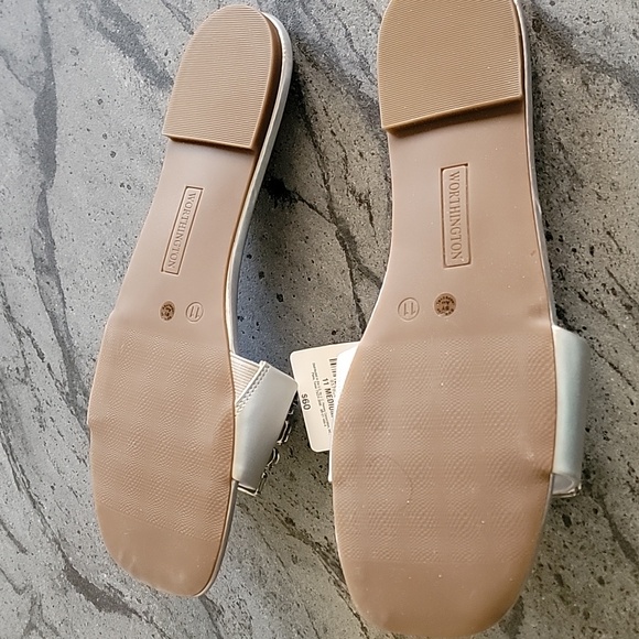 WORTHINGTON Slide Sandals w/Large RHINESTONES Silver size 11M NWT - Picture 3 of 7